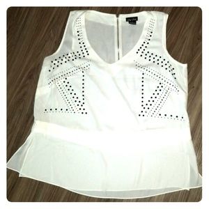 White blouse with studs
